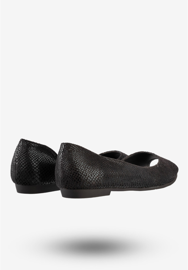 Baleriny Damskie Klasyczne Buty Eleganckie Jezzi Czarne MR1582-2