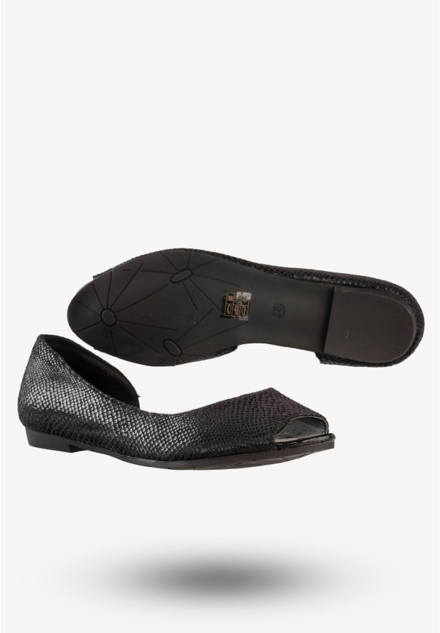 Baleriny Damskie Klasyczne Buty Eleganckie Jezzi Czarne MR1582-2
