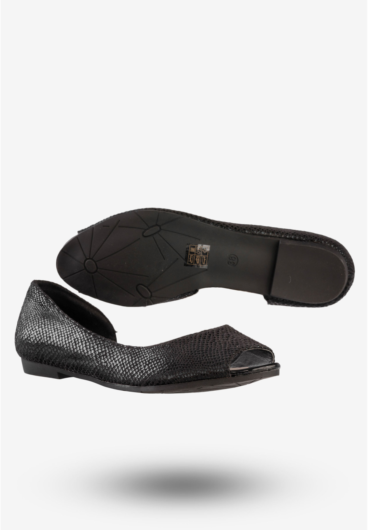 Baleriny Damskie Klasyczne Buty Eleganckie Jezzi Czarne MR1582-2