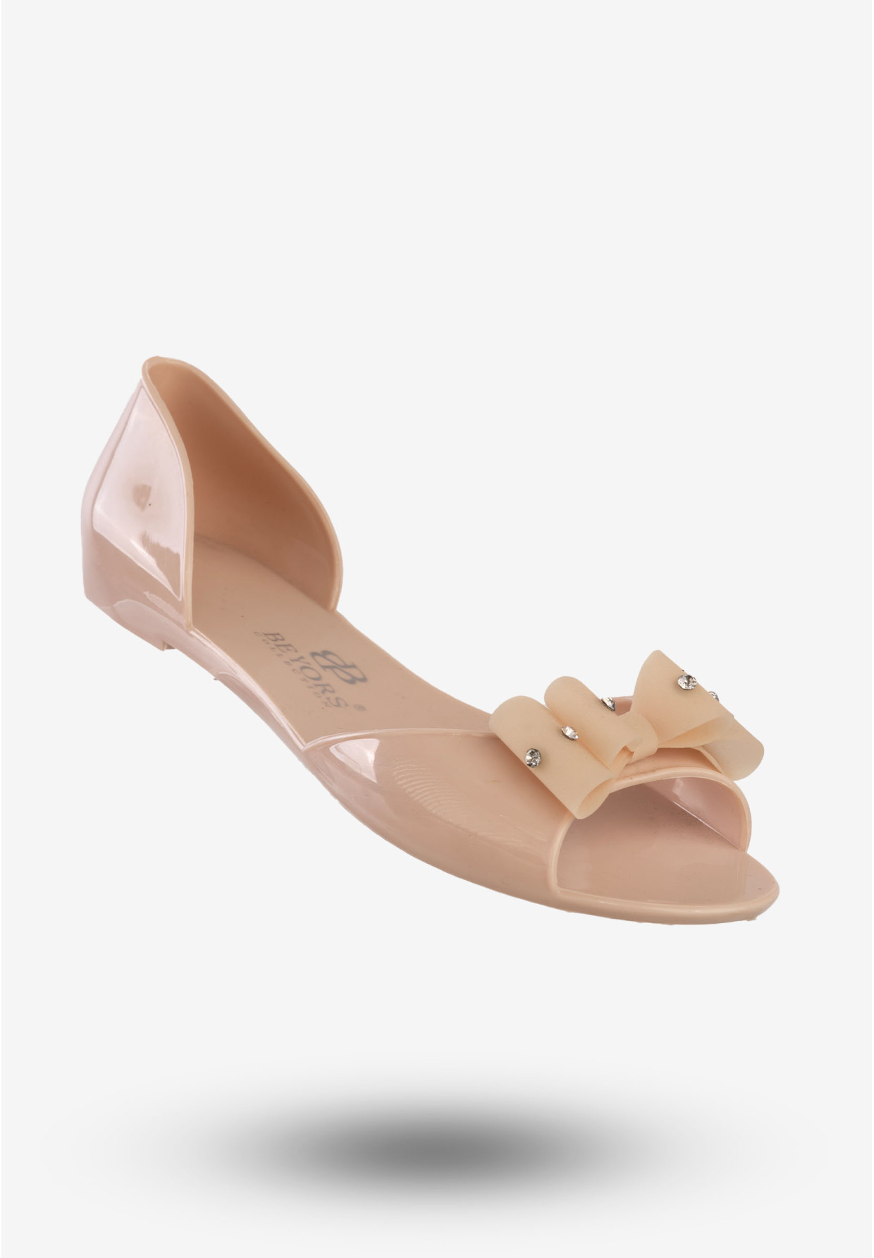Baleriny Damskie Buty Z Kokardą Modne Beyors Różowe BR-1