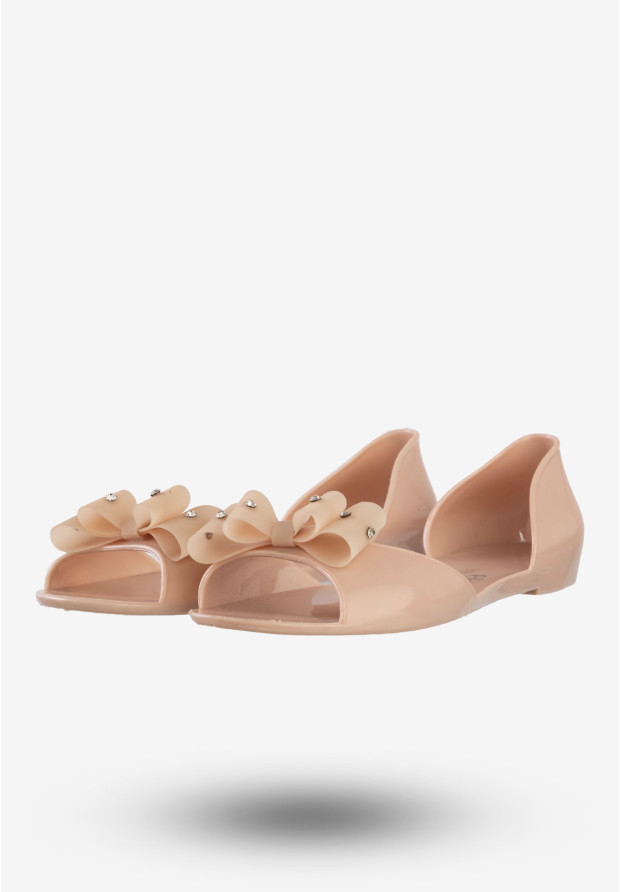 Baleriny Damskie Buty Z Kokardą Modne Beyors Różowe BR-1
