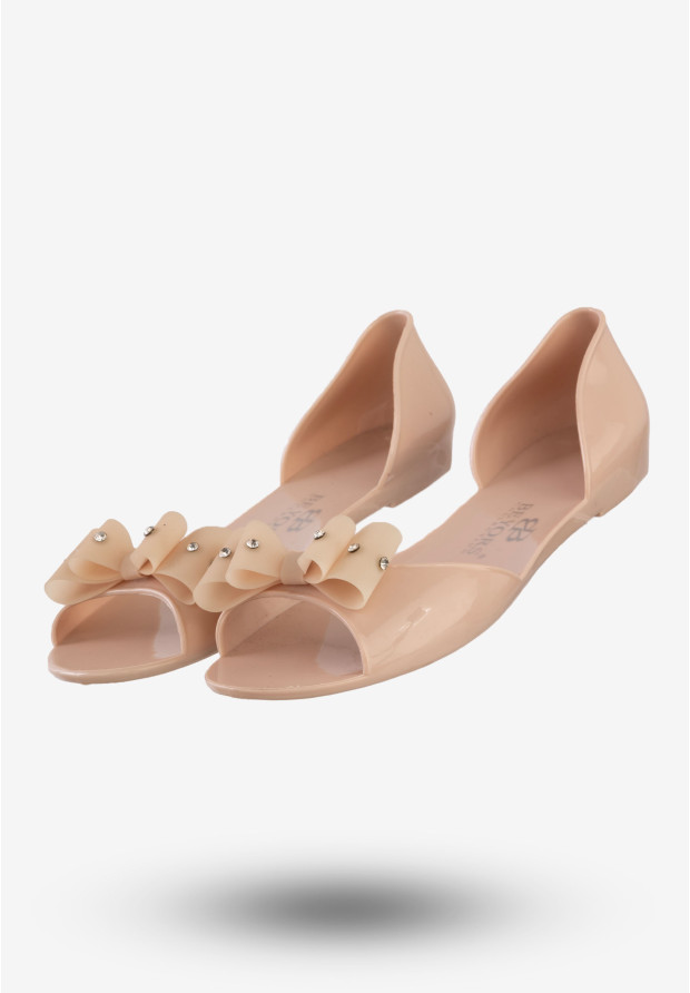 Baleriny Damskie Buty Z Kokardą Modne Beyors Różowe BR-1