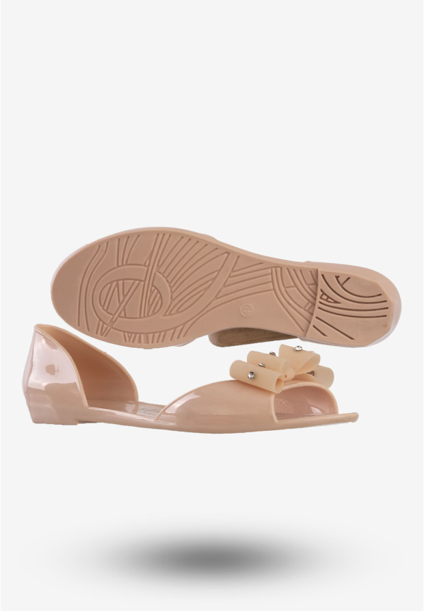 Baleriny Damskie Buty Z Kokardą Modne Beyors Różowe BR-1