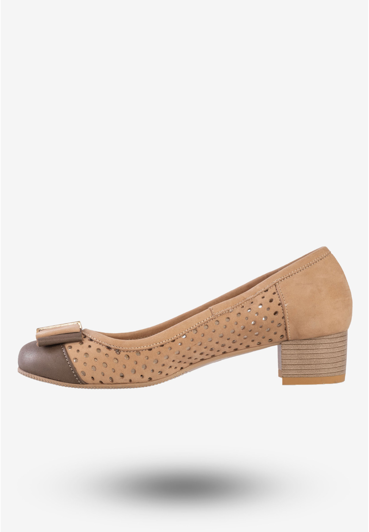 Czółenka Damskie Skórzane Buty Eleganckie Korda Brązowe 2815