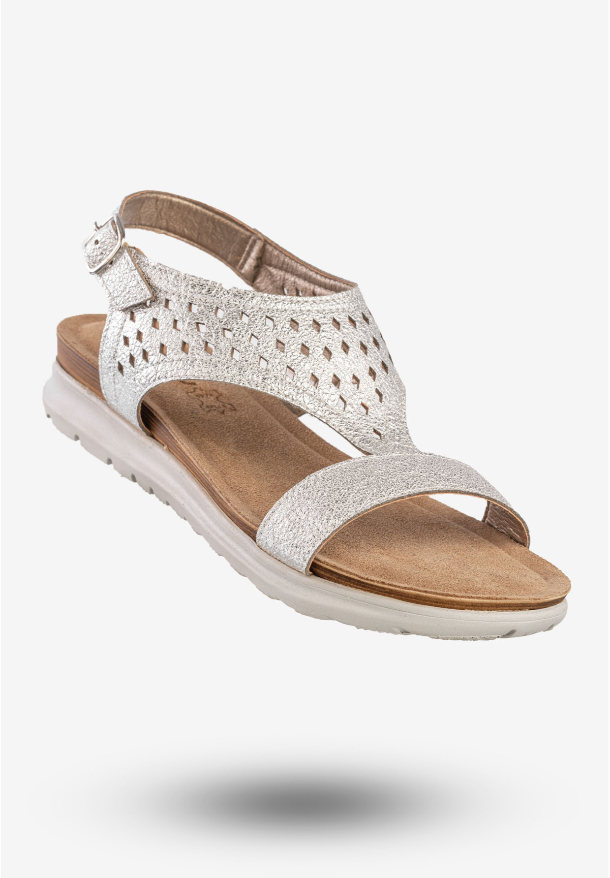 Sandały Damskie Ekoskóra Buty Eleganckie Inblu Srebrne TU000037