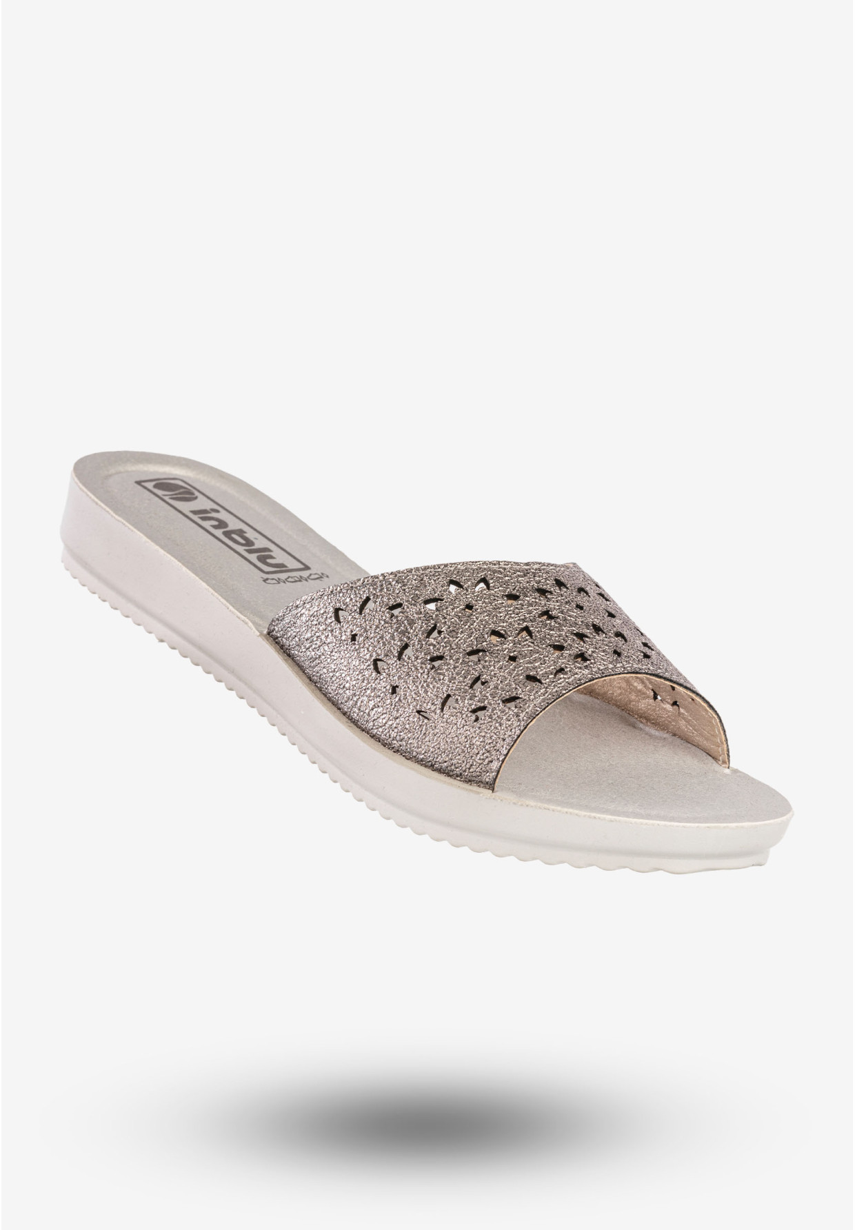 Klapki Casual Damskie Ekoskóra Buty Eleganckie Inblu Szare BM000030
