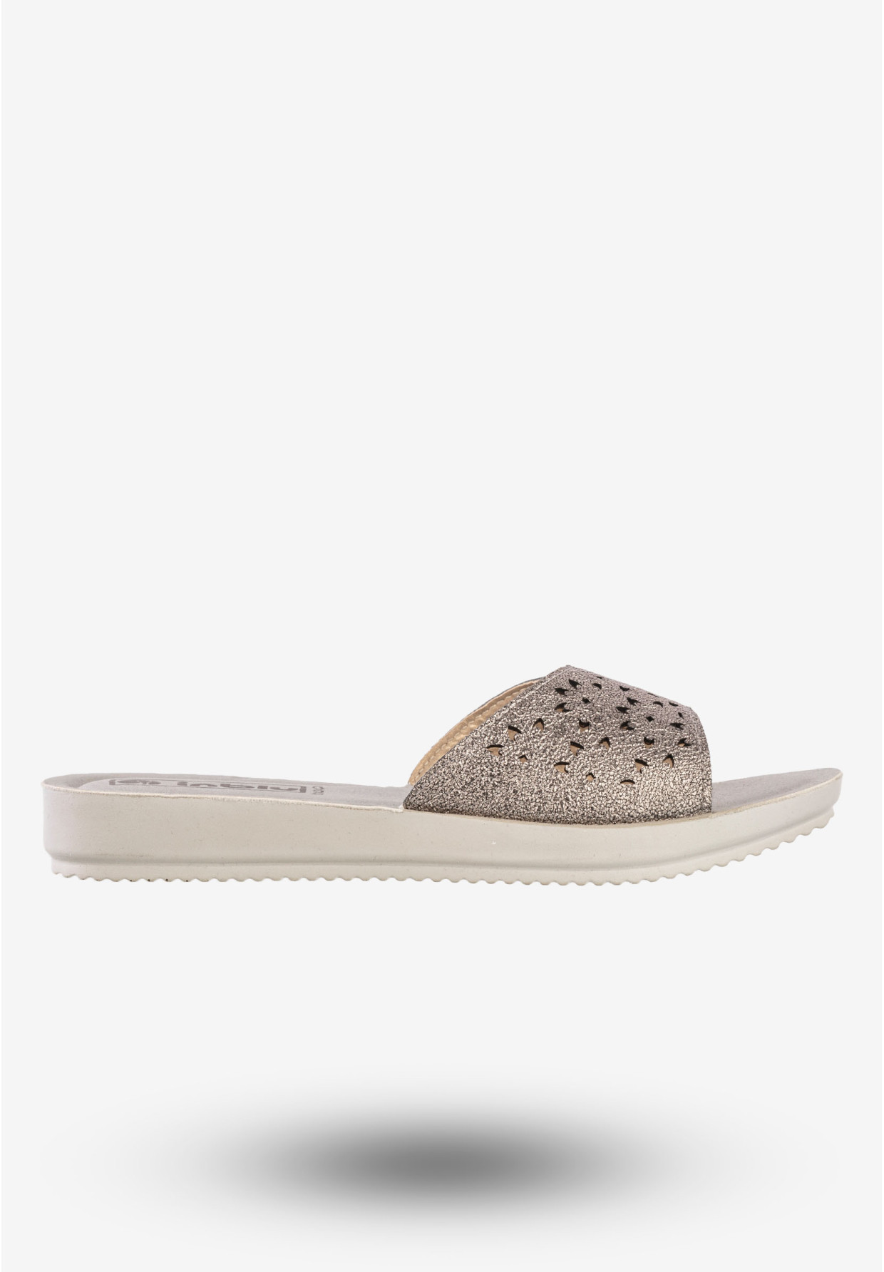 Klapki Casual Damskie Ekoskóra Buty Eleganckie Inblu Szare BM000030
