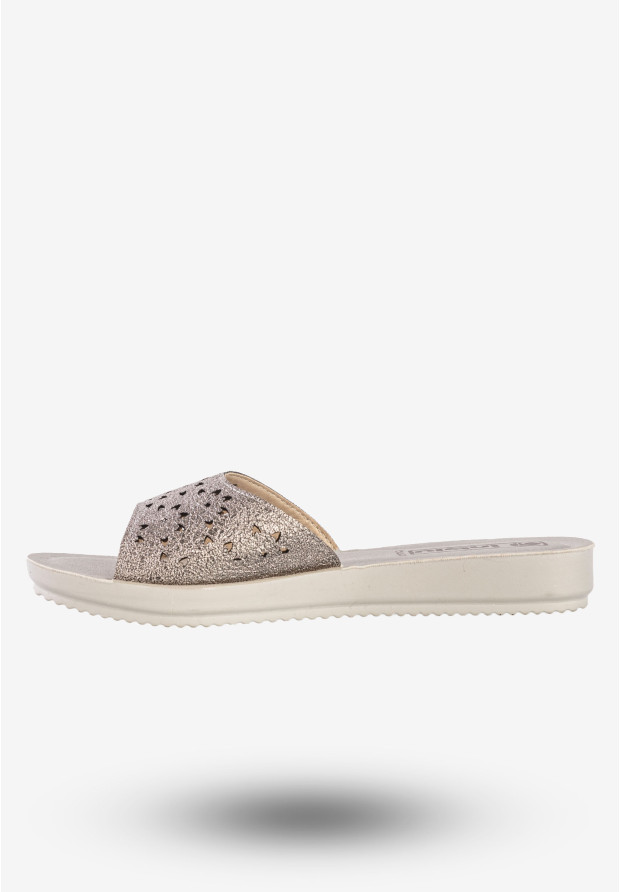 Klapki Casual Damskie Ekoskóra Buty Eleganckie Inblu Szare BM000030