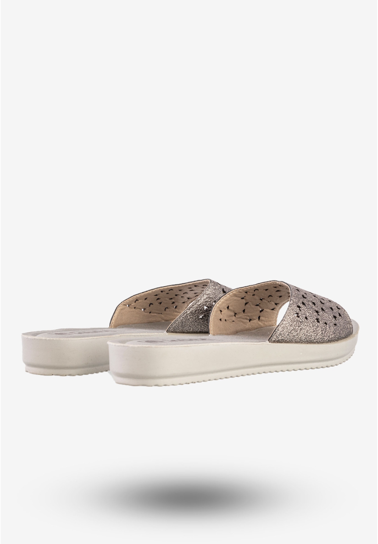 Klapki Casual Damskie Ekoskóra Buty Eleganckie Inblu Szare BM000030
