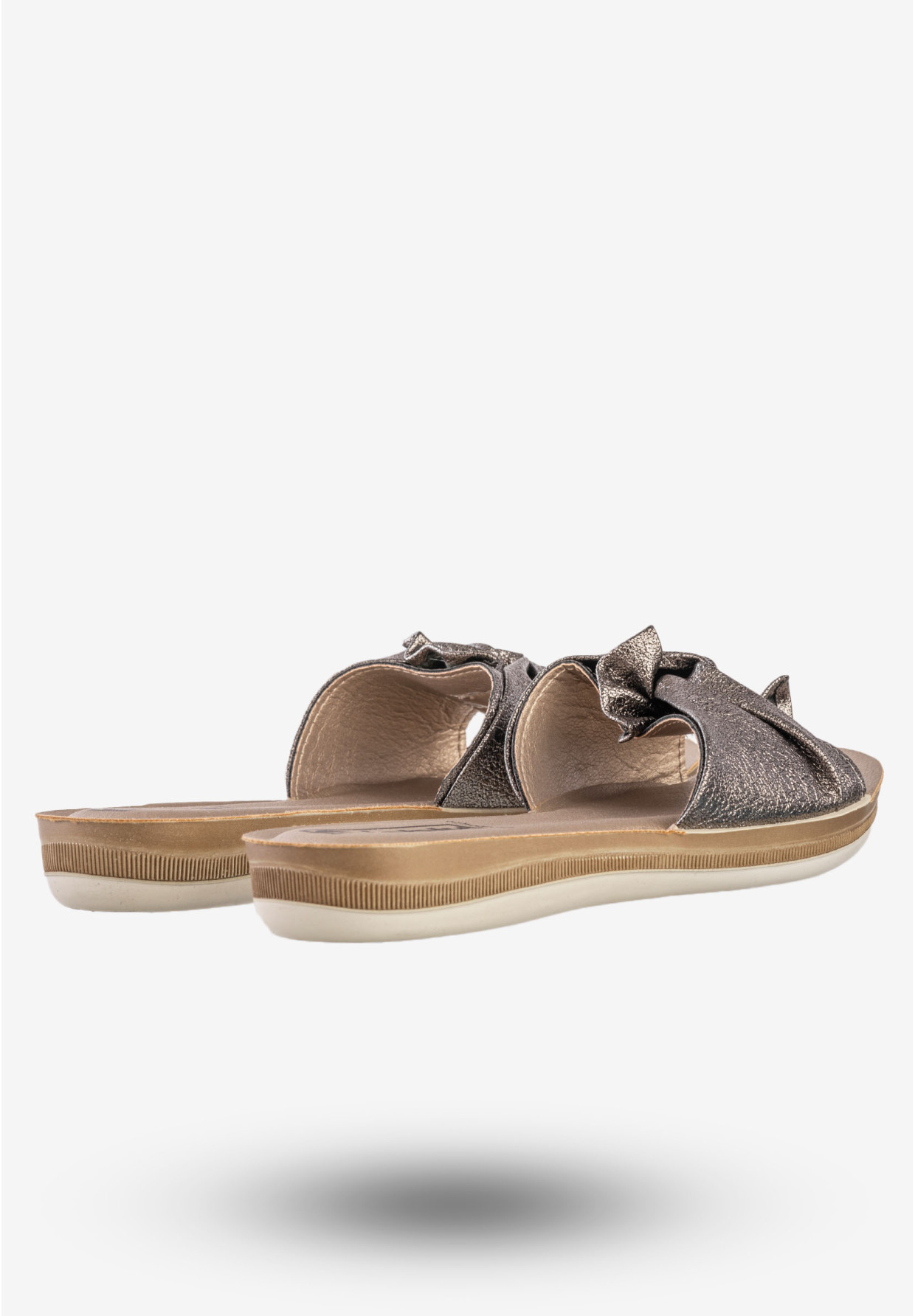 Klapki Casual Damskie Ekoskóra Buty Eleganckie Inblu Szare BA000012
