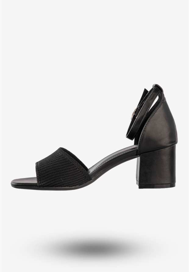 Sandały Damskie Na Klocku Buty Na Wiosnę Lato Ideal Czarne 8738