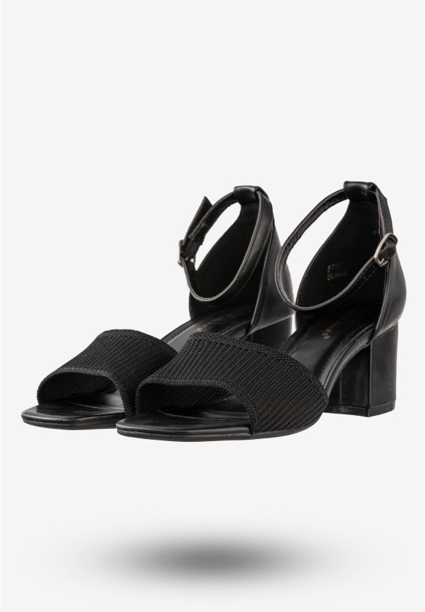Sandały Damskie Na Klocku Buty Na Wiosnę Lato Ideal Czarne 8738