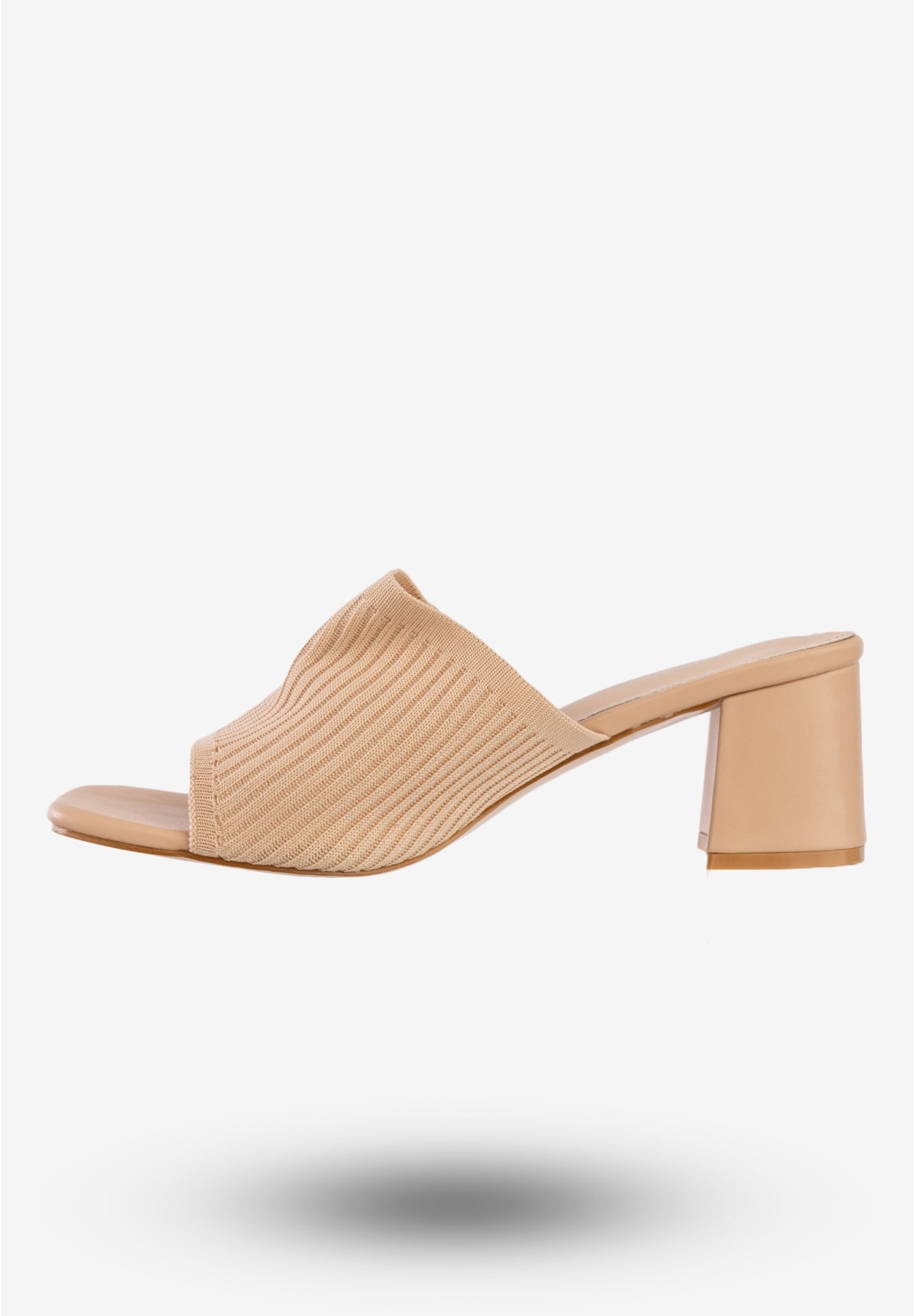 Klapki Damskie Na Klocku Buty Eleganckie Yes Bonbon Beżowe TH-64