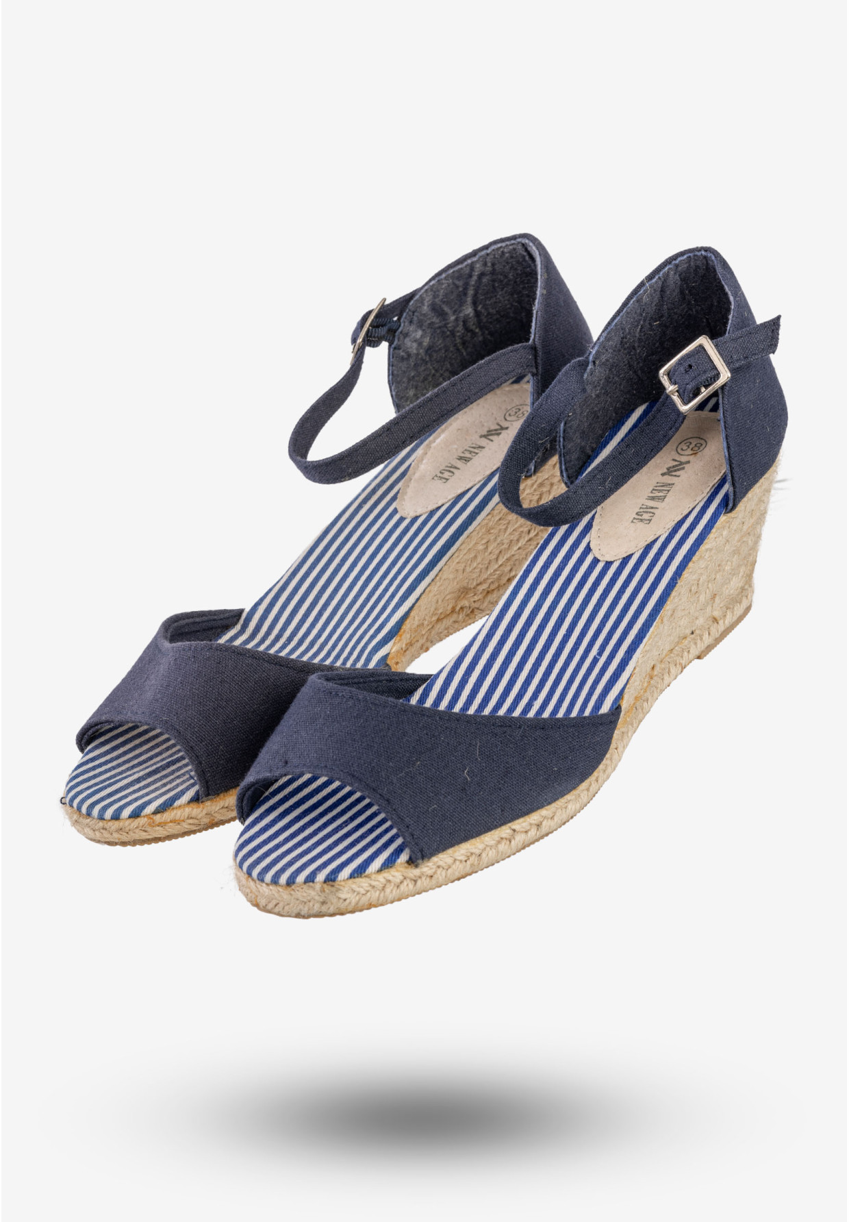 Sandały Damskie Buty Na Koturnie New Age Granatowe GLF-3