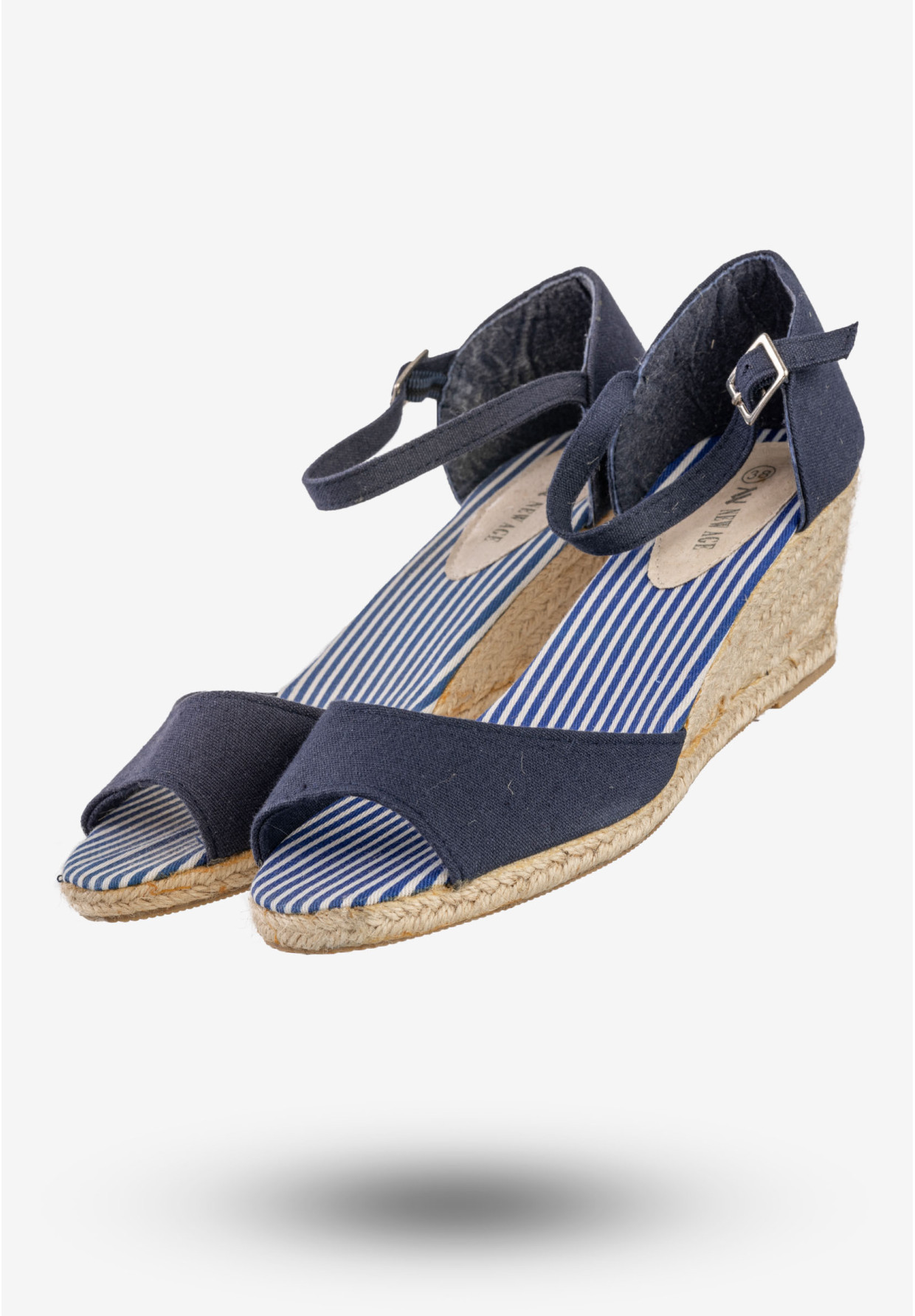 Sandały Damskie Buty Na Koturnie New Age Granatowe GLF-3
