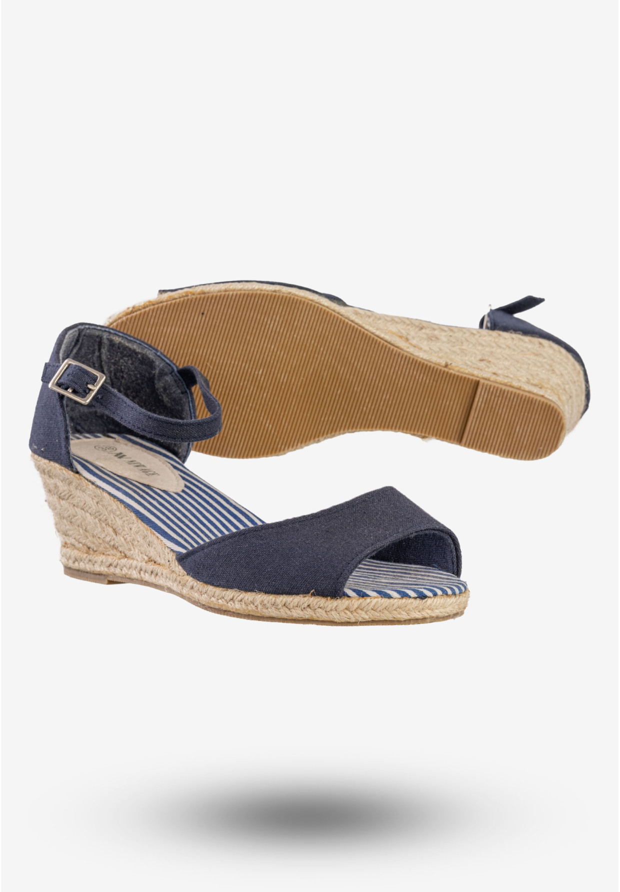 Sandały Damskie Buty Na Koturnie New Age Granatowe GLF-3