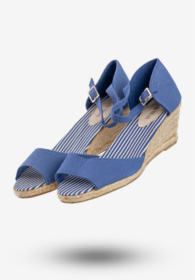Sandały Damskie Buty Na Koturnie Na Wiosnę Lato New Age Niebieskie GLF-3