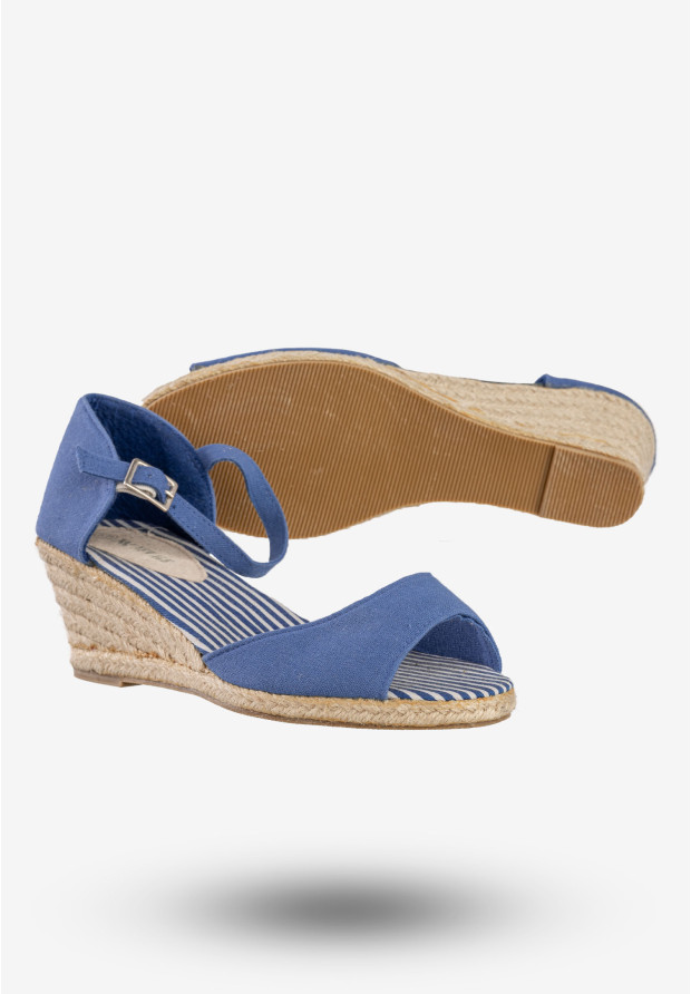Sandały Damskie Buty Na Koturnie Na Wiosnę Lato New Age Niebieskie GLF-3