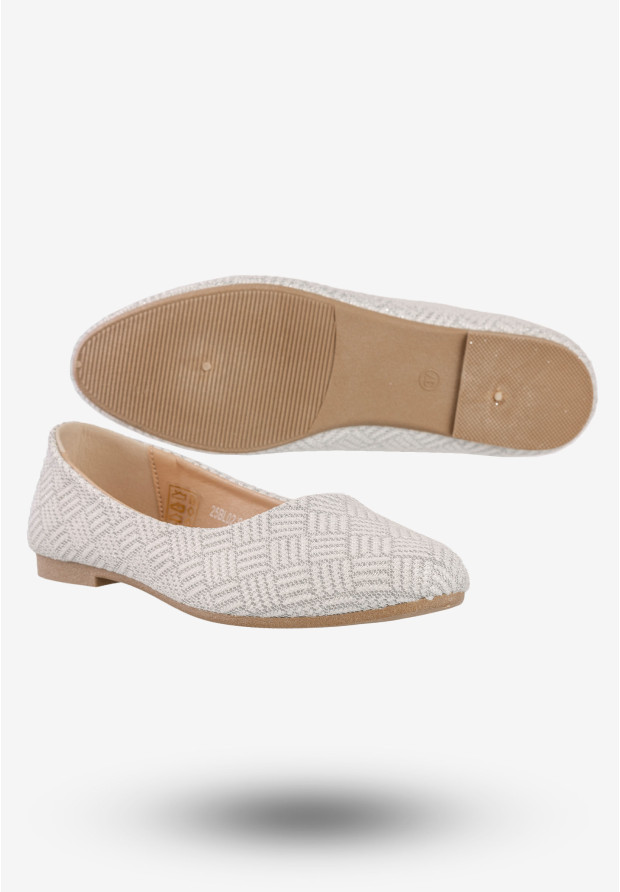 Baleriny Damskie Eleganckie Buty Na Wiosnę Lato Jezzi Białe 25BLL02-9047