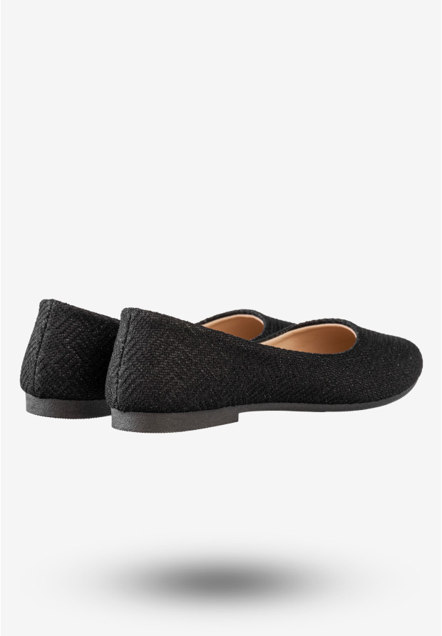 Baleriny Damskie Eleganckie Buty Na Wiosnę Lato Jezzi Czarne 25BLL02-9047