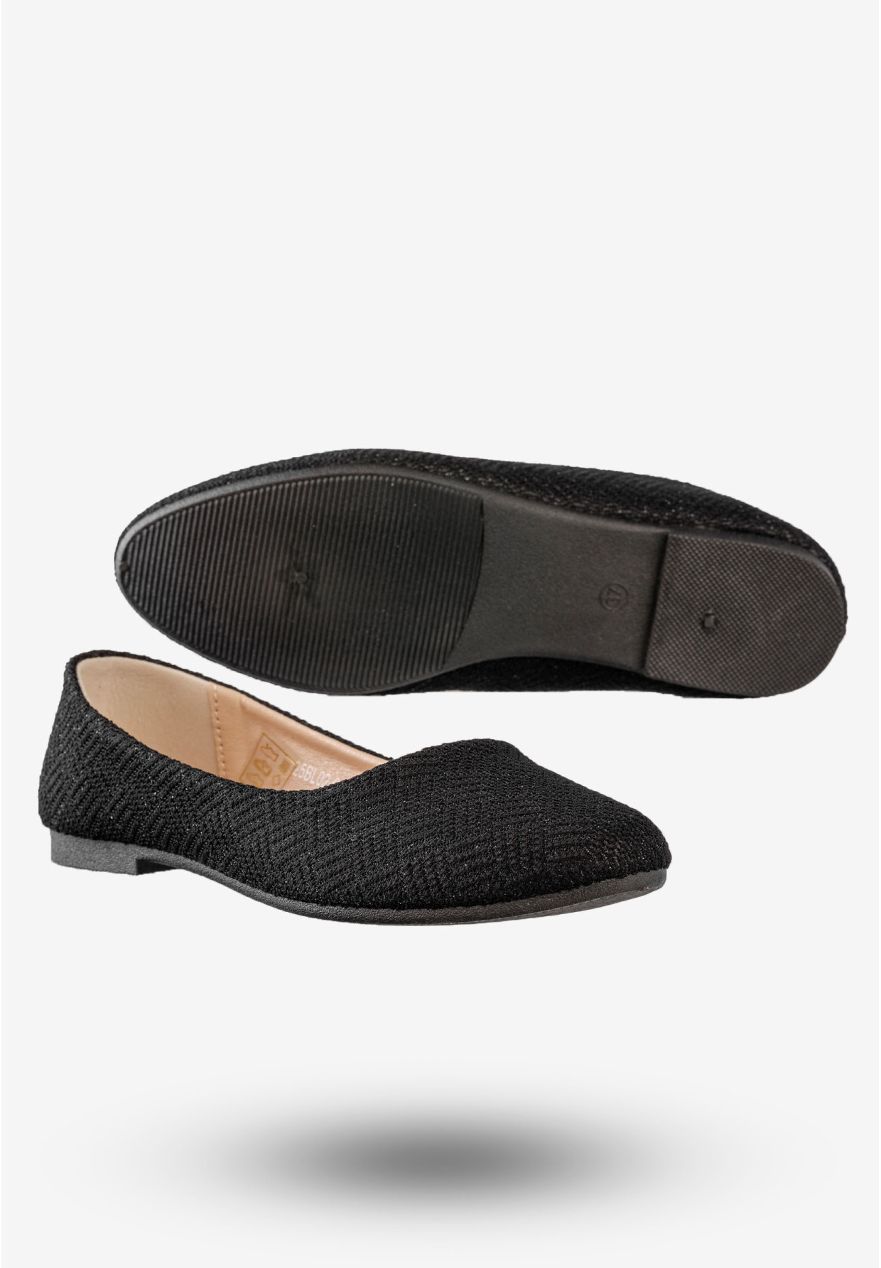 Baleriny Damskie Eleganckie Buty Na Wiosnę Lato Jezzi Czarne 25BLL02-9047
