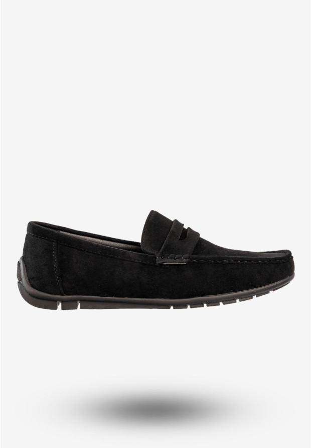 Mokasyny Męskie Eleganckie Buty Wizytowe Unisoft Czarne 24MN02-7710