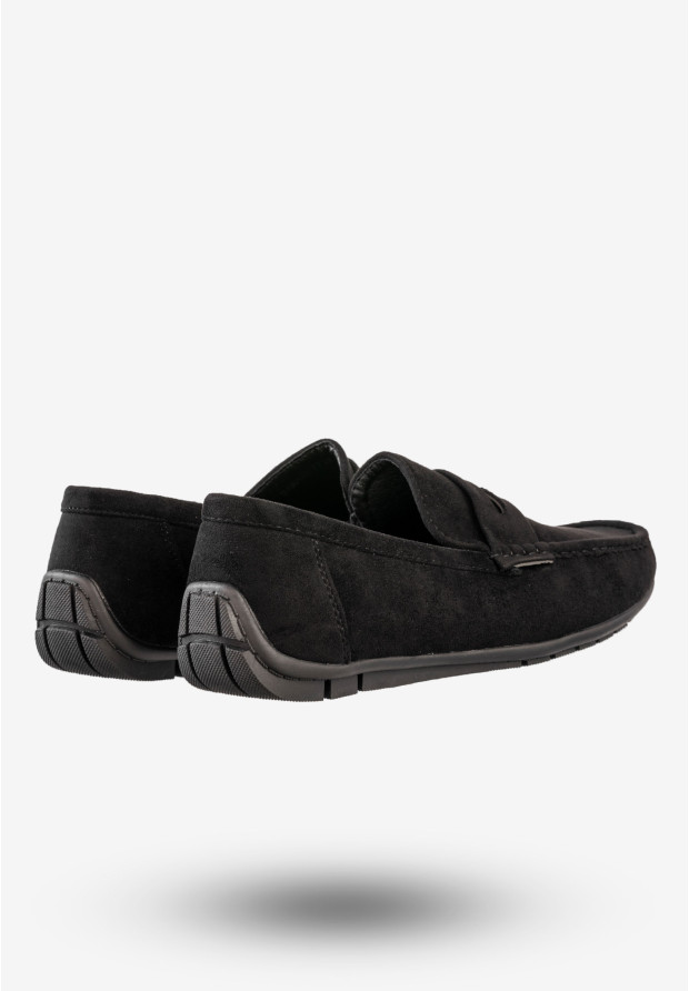 Mokasyny Męskie Eleganckie Buty Wizytowe Unisoft Czarne 24MN02-7710