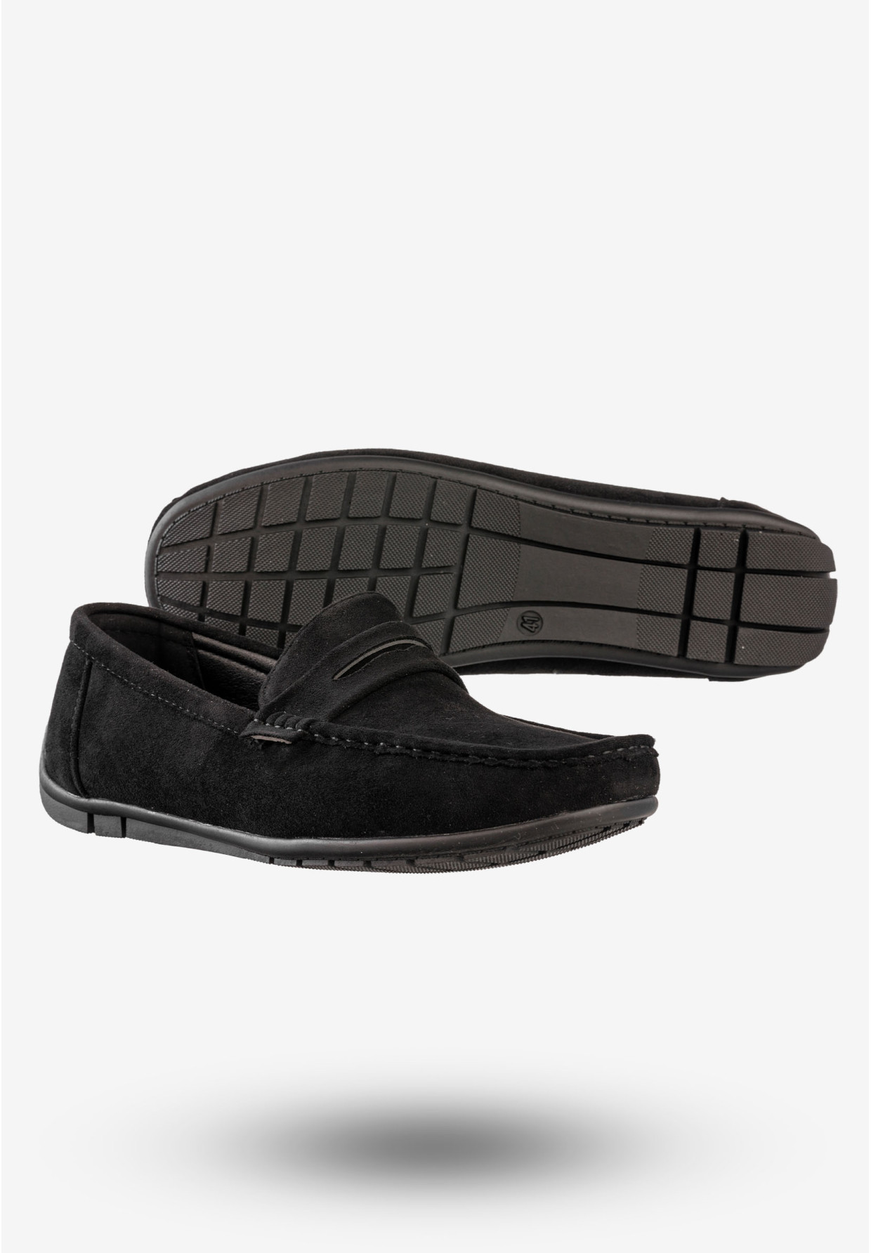 Mokasyny Męskie Eleganckie Buty Wizytowe Unisoft Czarne 24MN02-7710