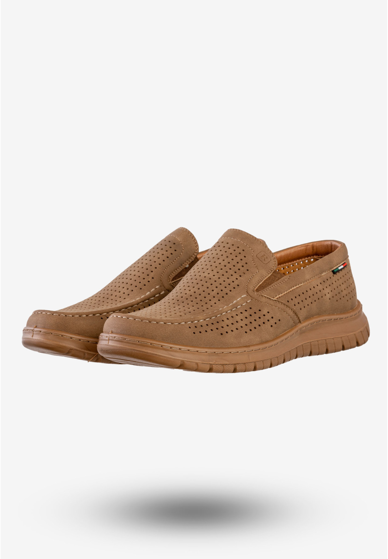 Mokasyny Męskie Eleganckie Buty Półbuty Unisoft Camel 24MN16-8214
