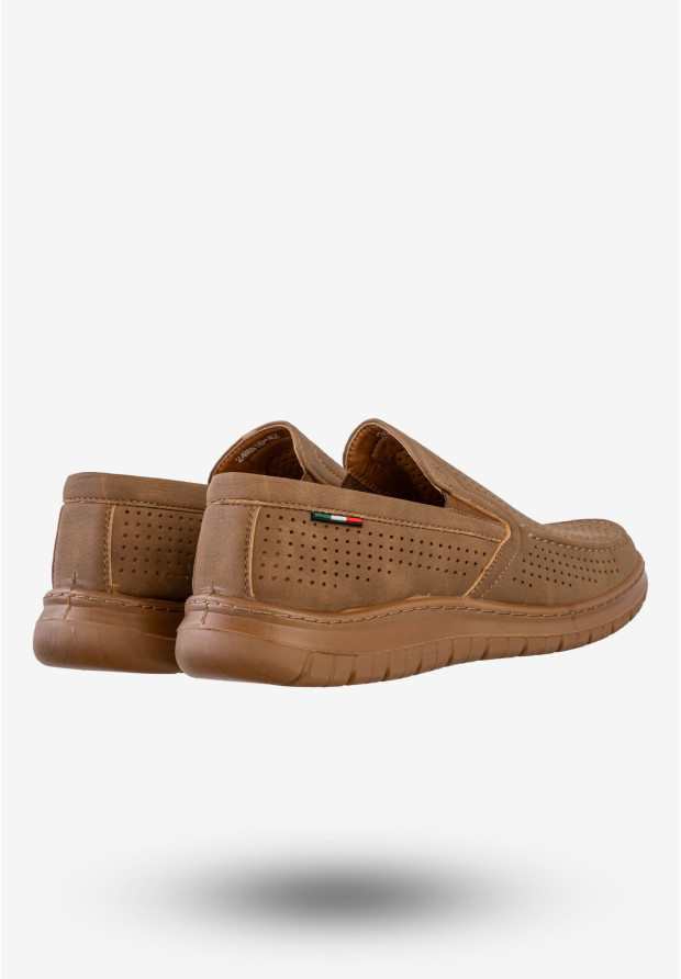 Mokasyny Męskie Eleganckie Buty Półbuty Unisoft Camel 24MN16-8214