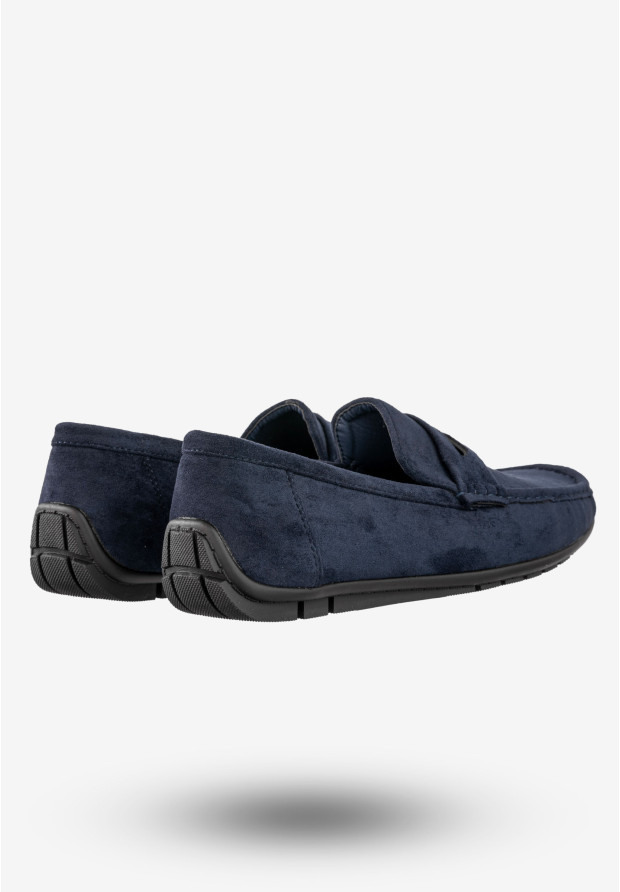 Mokasyny Męskie Eleganckie Buty Wizytowe Unisoft Granatowe 24MN02-7710