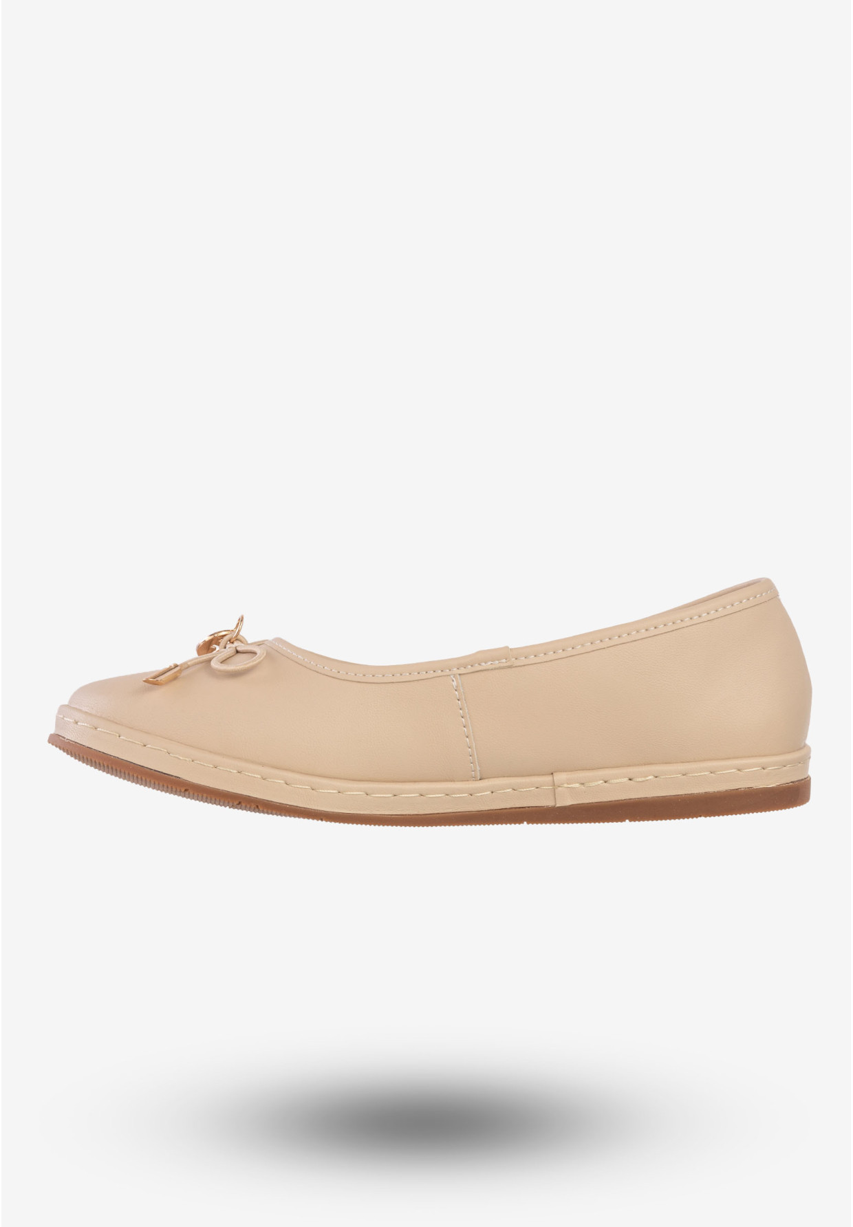 Baleriny Damskie Skórzane Buty Eleganckie Filippo Beżowe DP6856/25BE
