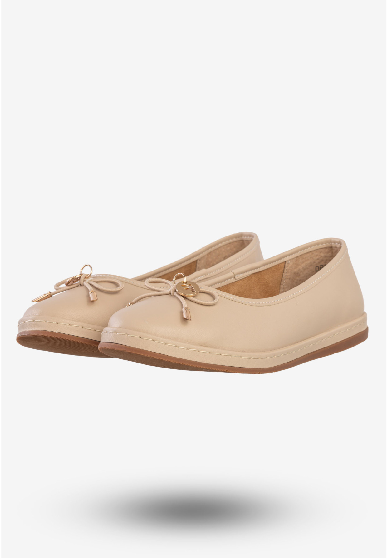 Baleriny Damskie Skórzane Buty Eleganckie Filippo Beżowe DP6856/25BE