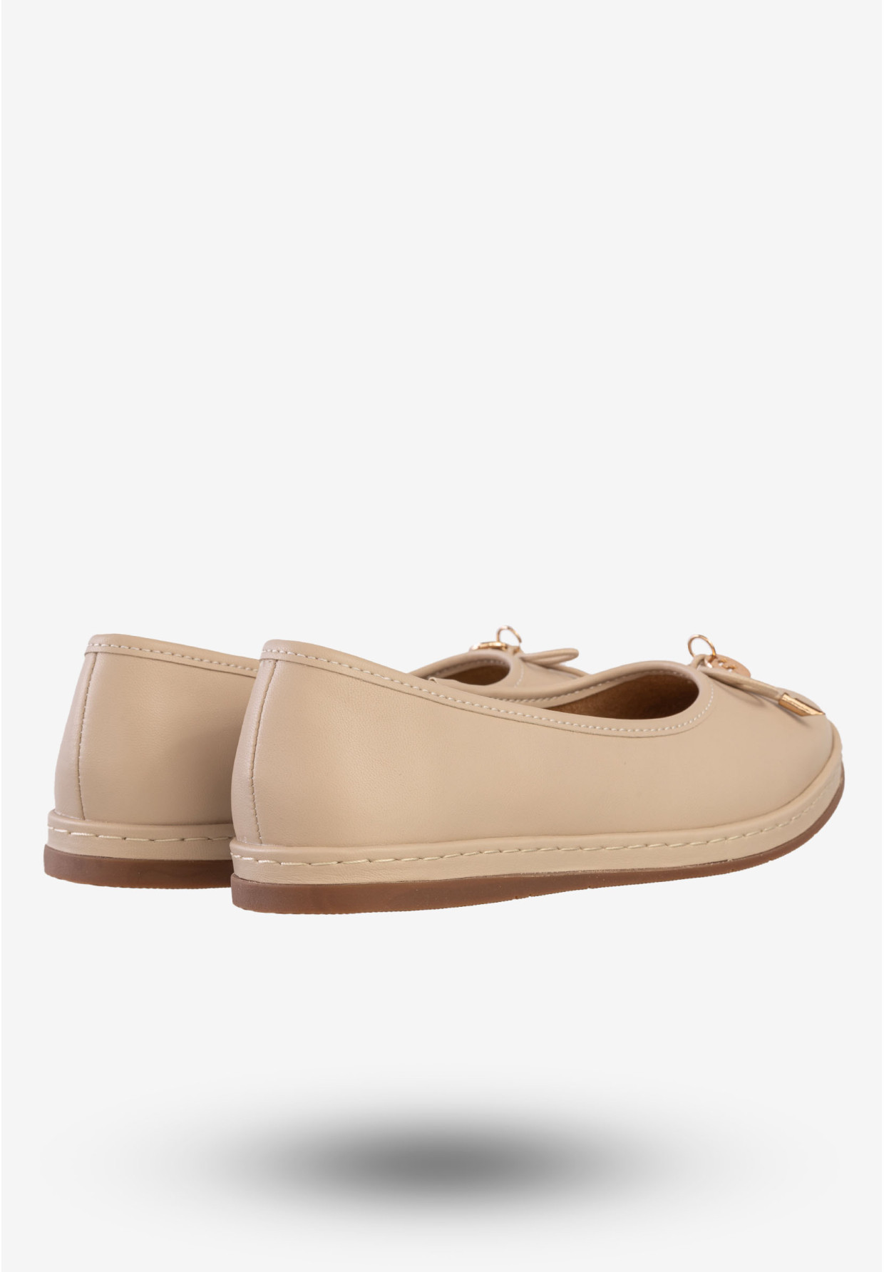 Baleriny Damskie Skórzane Buty Eleganckie Filippo Beżowe DP6856/25BE