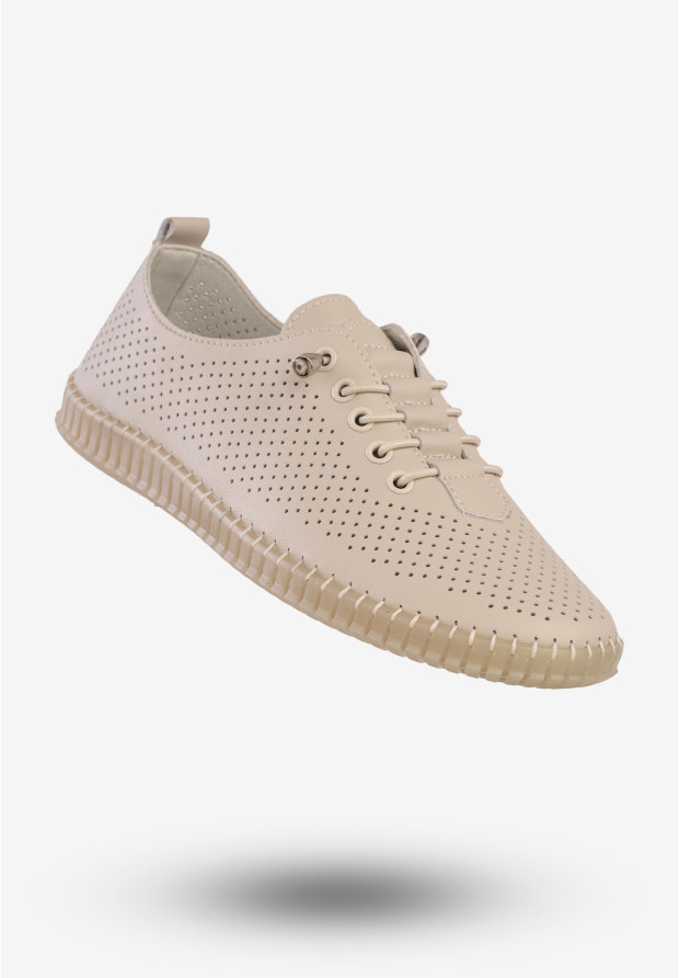 "Beżowe skórzane buty damskie Filippo DP6140/25BE"