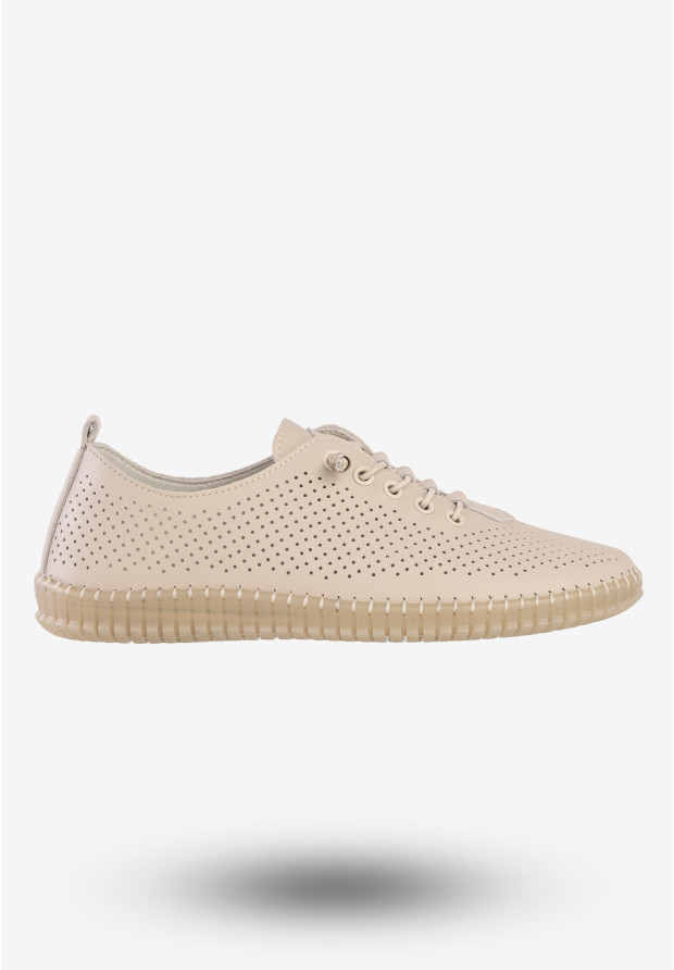Półbuty Damskie Skórzane Buty Eleganckie Filippo Beżowe DP6140/26BE
