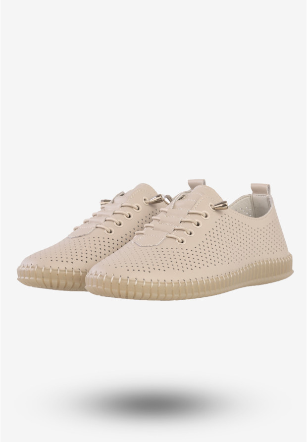 Półbuty Damskie Skórzane Buty Eleganckie Filippo Beżowe DP6140/26BE