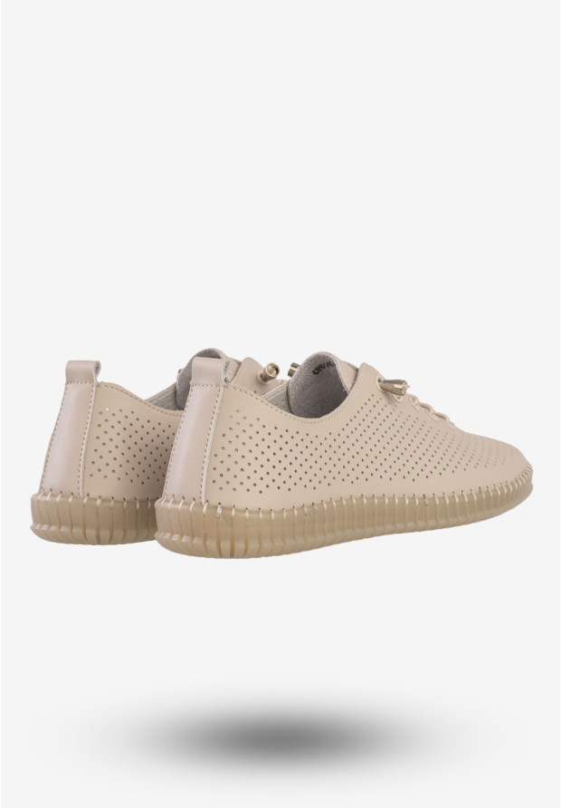 Półbuty Damskie Skórzane Buty Eleganckie Filippo Beżowe DP6140/26BE