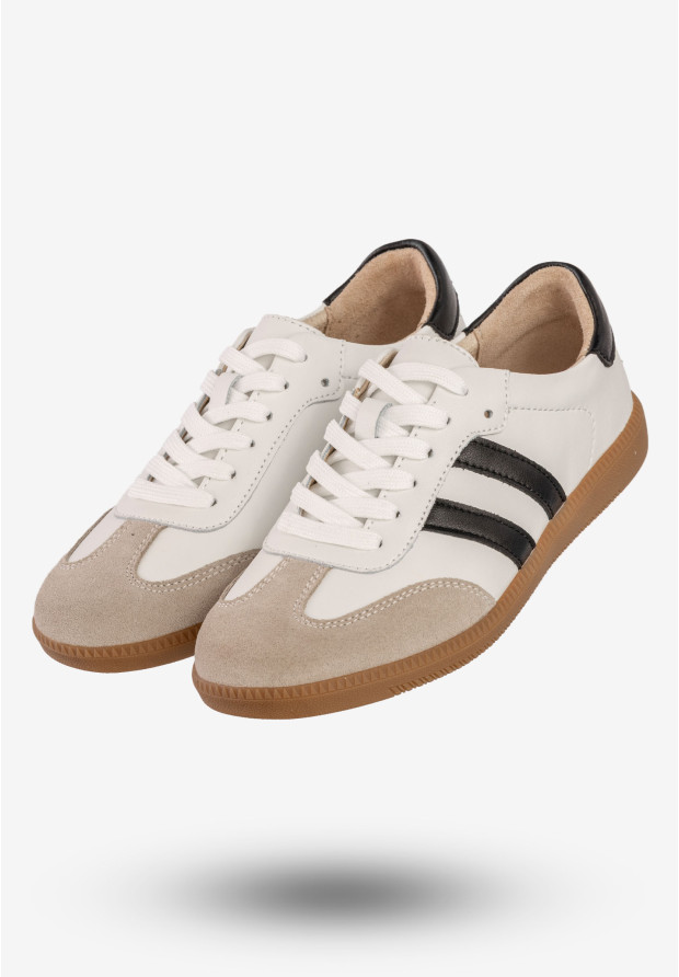 Sneakersy Damskie Skórzane Buty Sportowe Filippo Białe DP6741/25WH