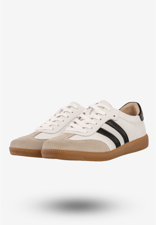 Sneakersy Damskie Skórzane Buty Sportowe Filippo Białe DP6741/25WH