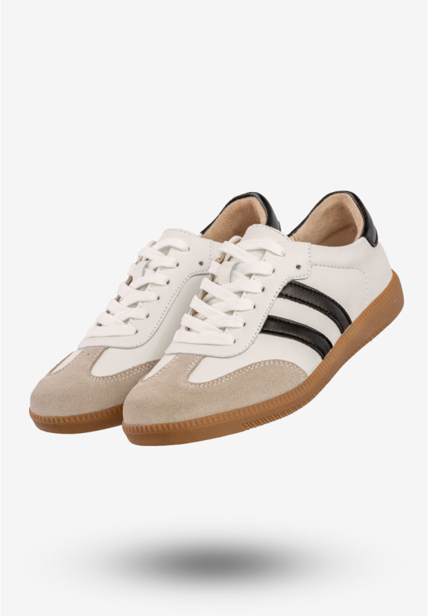 Sneakersy Damskie Skórzane Buty Sportowe Filippo Białe DP6741/25WH