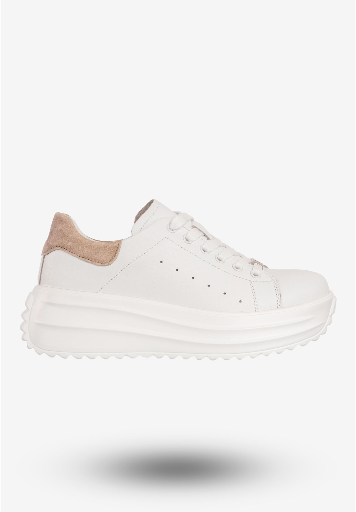 Seankersy Damskie Skórzane Buty Sportowe Na Platformie Filippo Białe DP6739/25WH BE