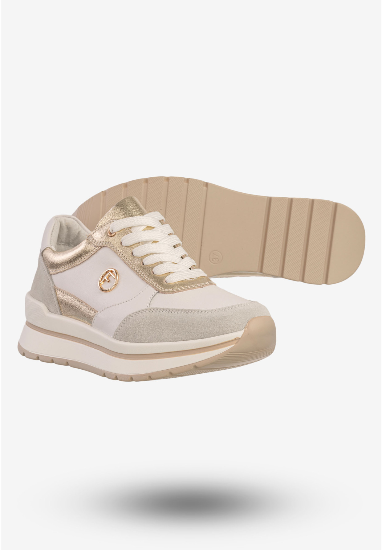 Sneakersy Damskie Skórzane Buty Sportowe Filippo Białe DP6858/25WH GO
