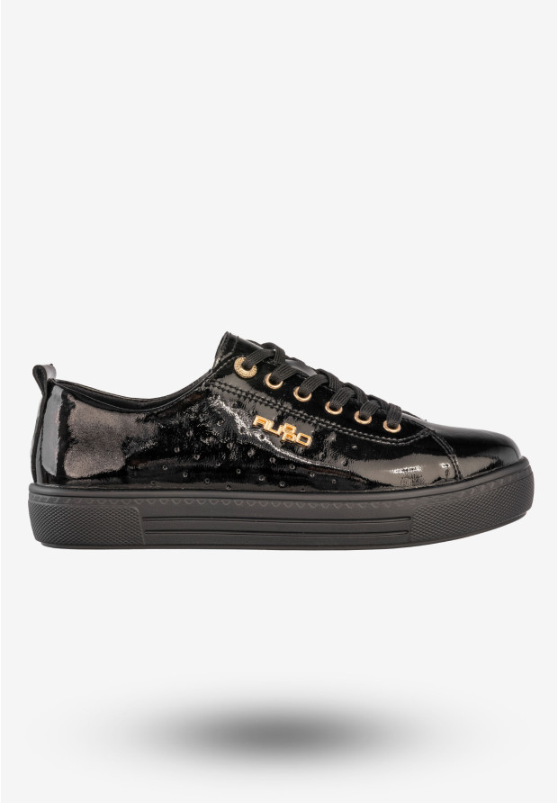 Sneakersy Damskie Skórzane Buty Eleganckie Filippo Czarne DP7052/25BK