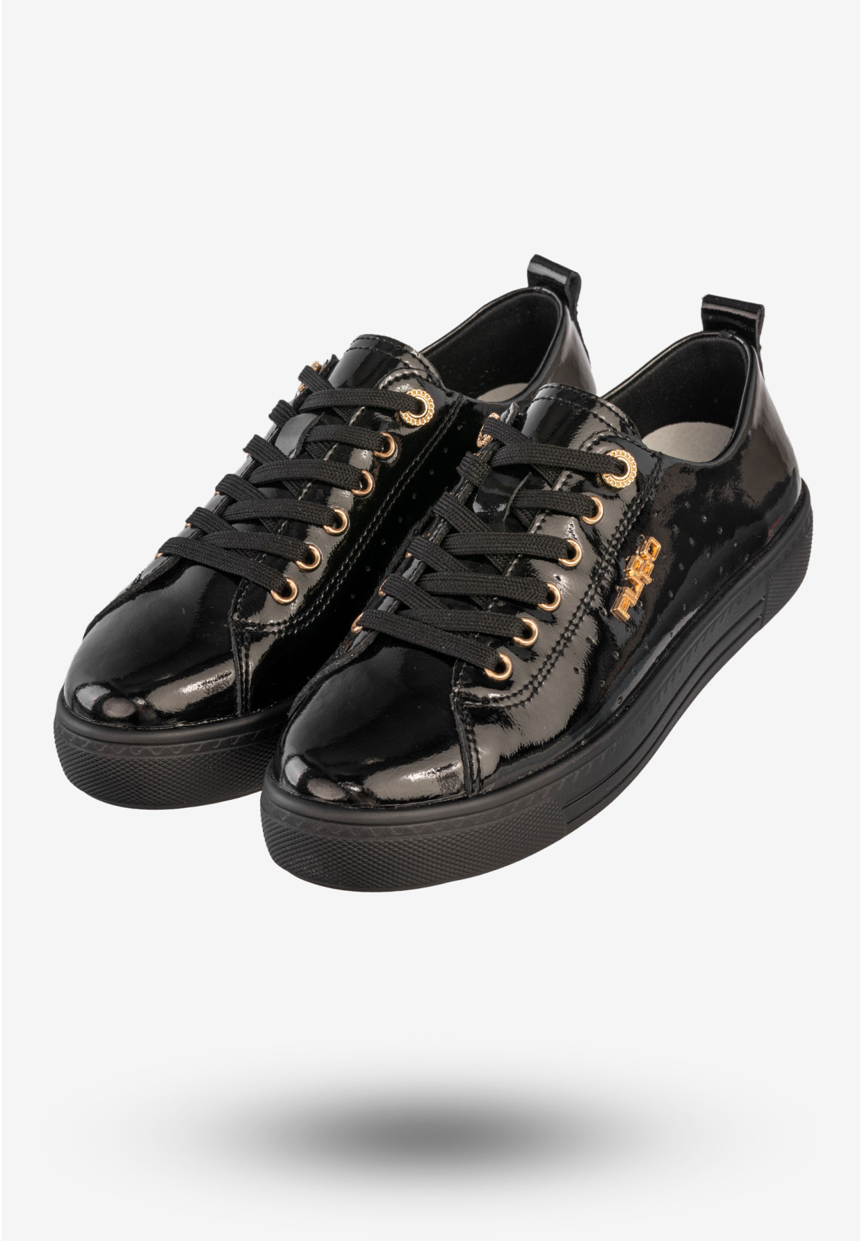 Sneakersy Damskie Skórzane Buty Eleganckie Filippo Czarne DP7052/25BK