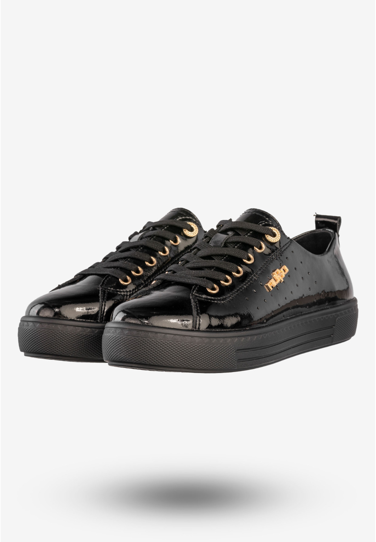 Sneakersy Damskie Skórzane Buty Eleganckie Filippo Czarne DP7052/25BK