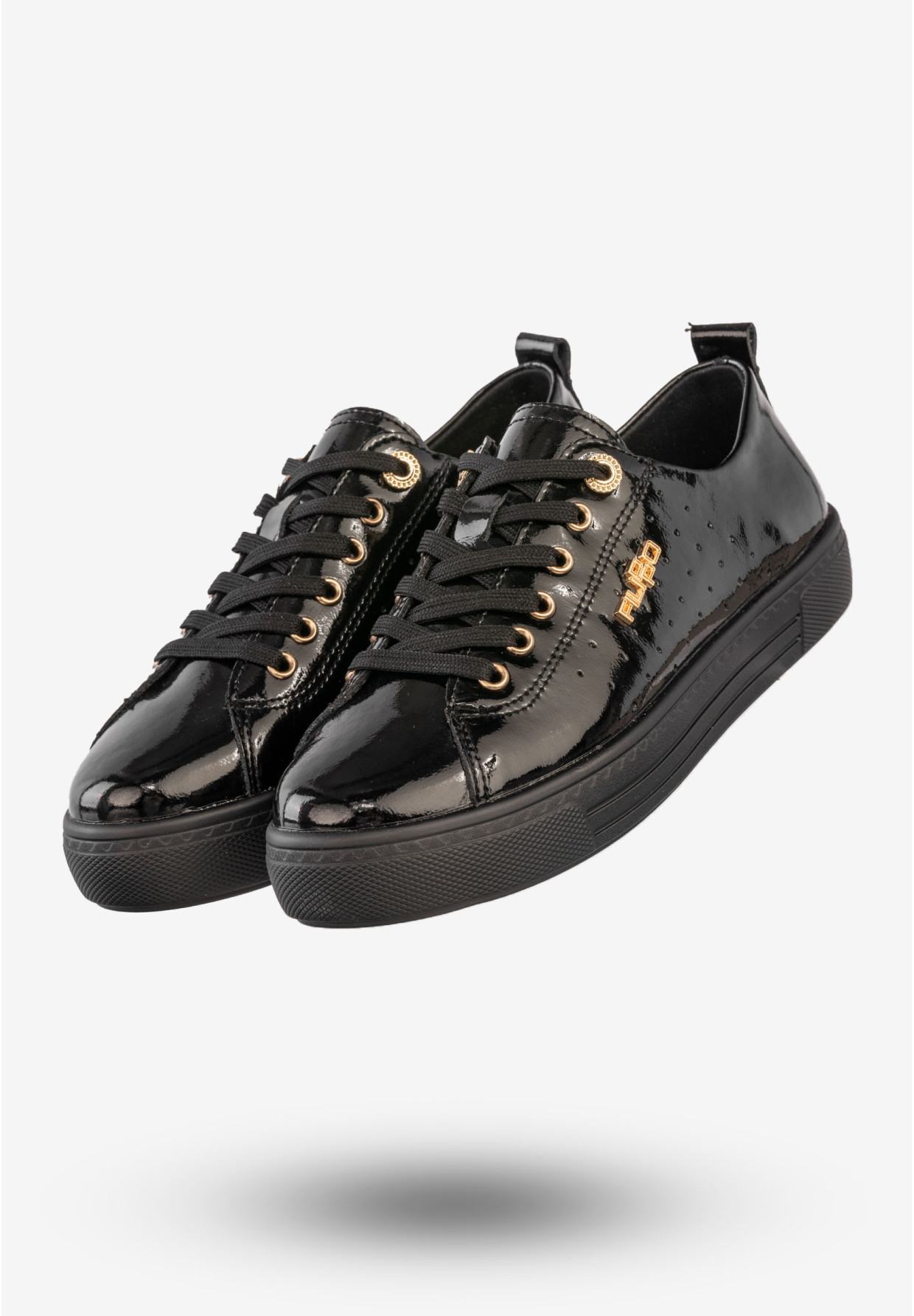 Sneakersy Damskie Skórzane Buty Eleganckie Filippo Czarne DP7052/25BK