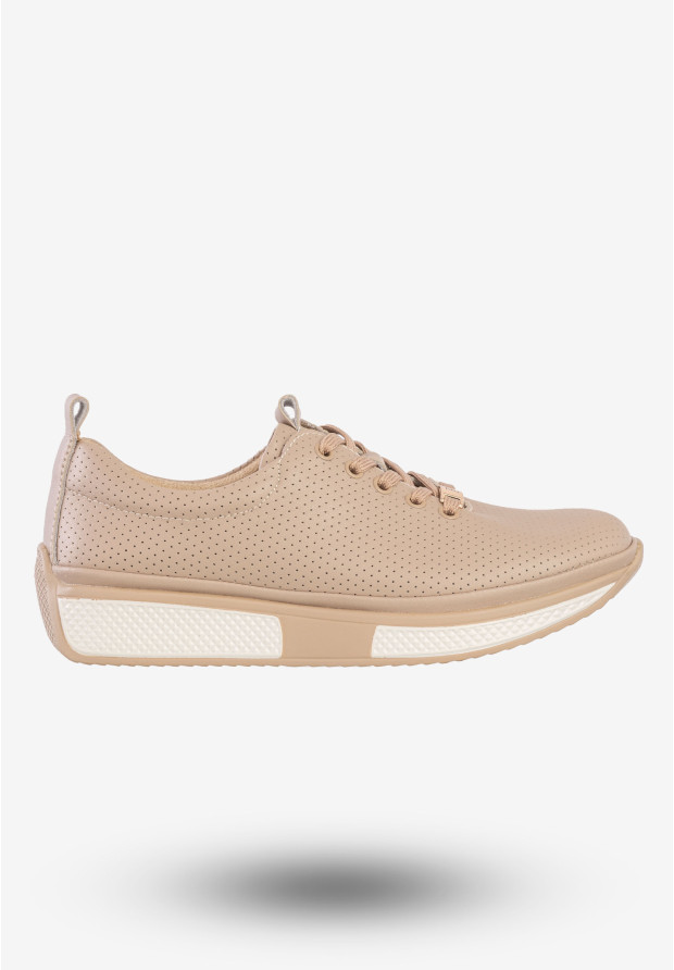 Sneakersy Damskie Skórzane Buty Sportowe Filippo Beżowe DP6740/25BE