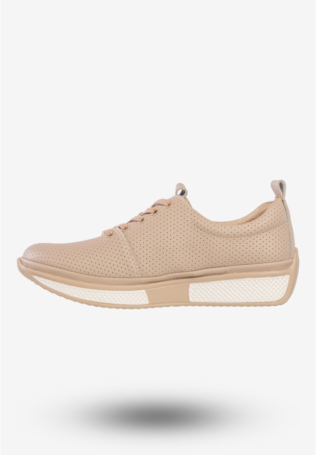 Sneakersy Damskie Skórzane Buty Sportowe Filippo Beżowe DP6740/25BE