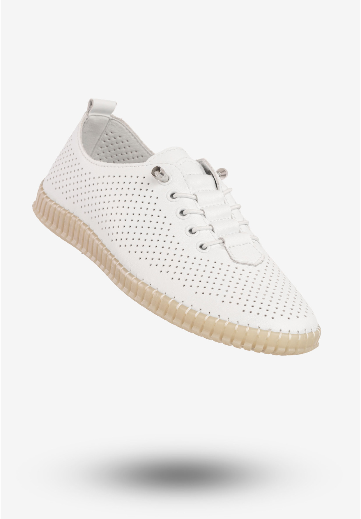 Półbuty Damskie Skórzane Buty Eleganckie Filippo Białe DP6140/26WH